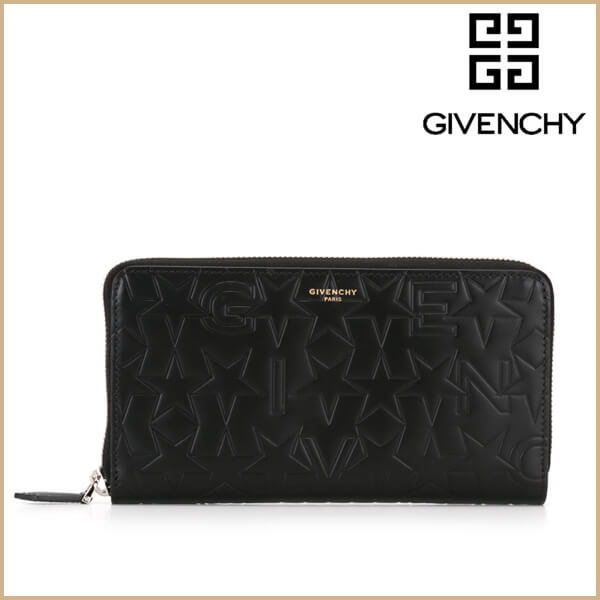 2017新品 GIVENCHY ジバンシィスーパーコピー Logo Embossed ジップ長財布